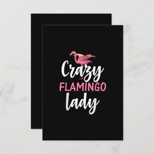 Carte D'accompagnement Flamant rose - Flamant rose fou cadeaux dame (Devant / Derrière)