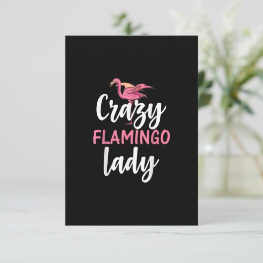 Carte D'accompagnement Flamant rose - Flamant rose fou cadeaux dame (Debout devant)