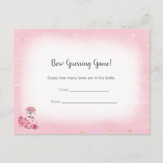 Carte D'accompagnement Flamant rose rose Ballerina Devinant Comte de douc (Devant)