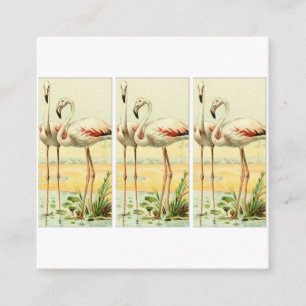Carte D'accompagnement Flamant Rose Vintage