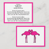 Carte D'accompagnement Flamants roses roses Instructions Insérer des cart (Devant / Derrière)