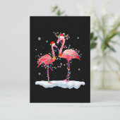 Carte D'accompagnement Flamingo | Feu de Noël Tree Santa Hat Xmas (Debout devant)
