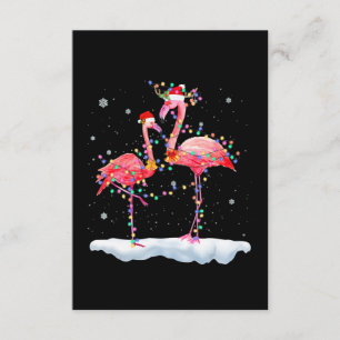Carte D'accompagnement Flamingo Feu de Noël Tree Santa Hat Xmas