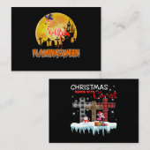 Carte D'accompagnement Flamingo | Flamingoween Funny Witch Halloween (Devant / Derrière)