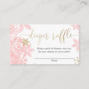 Carte D'accompagnement Flamme de neige rose or fille baby shower tombole 
