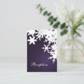 Carte D'accompagnement Flammes de neige violette mariage d'hiver (Debout devant)