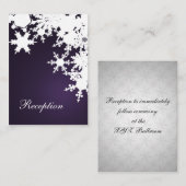 Carte D'accompagnement Flammes de neige violette mariage d'hiver (Devant / Derrière)