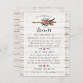 Carte D'accompagnement Flèche bohème rustique Détails du Mariage / Insert (Devant / Derrière)
