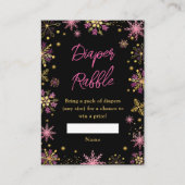 Carte D'accompagnement Flèche de neige dorée et rose hiver Raffin de couc (Devant)