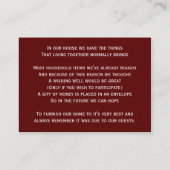 Carte D'accompagnement Flèches de neige en argent rouge Mariage d'hiver q (Dos)