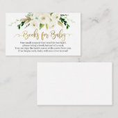 Carte D'accompagnement Fleur blanche apporter un livre (Devant / Derrière)