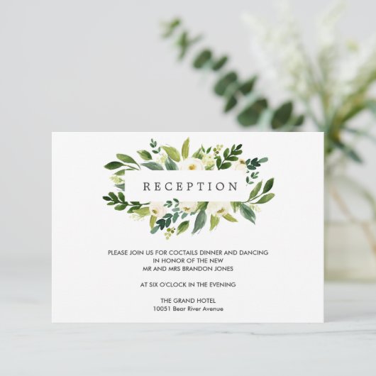 Carte D'accompagnement Fleur Blanche | Enclosure pour Réception de MARIAG (Debout devant)