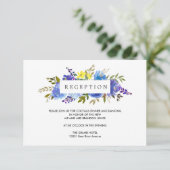 Carte D'accompagnement Fleur Bleue Jaune  Enclos de Réception de MARIAGE (Debout devant)