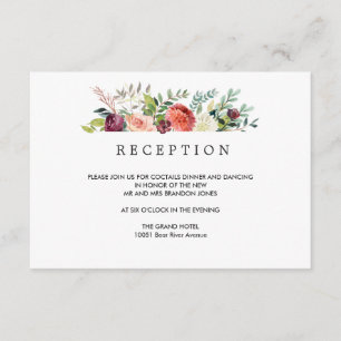 Carte D'accompagnement Fleur de campagne  Réception fermée  Mariage d'aut