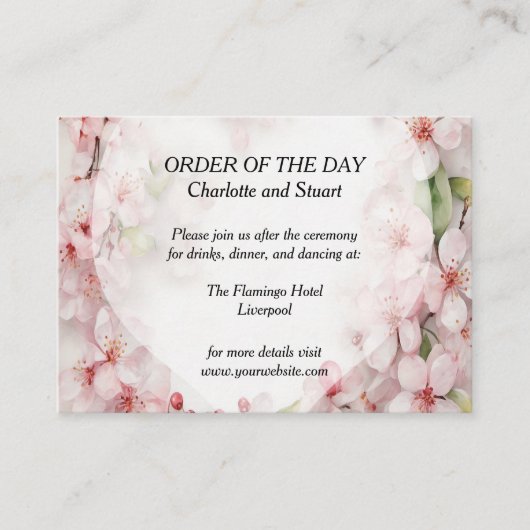 Carte D'accompagnement Fleur de cerise (Devant)