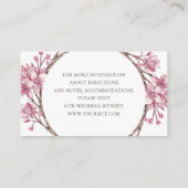 Carte D'accompagnement Fleur de cerisier rose printemps. Détails du maria (Dos)