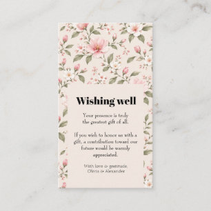 Carte D'accompagnement Fleur de cerisier rose tendre motif sans couture