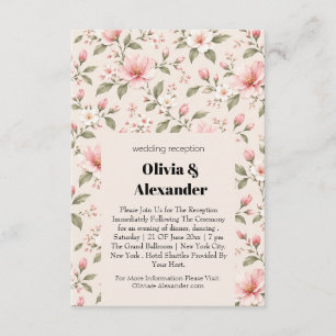 Carte D'accompagnement Fleur de cerisier rose tendre motif sans couture