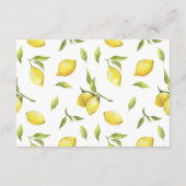 Carte D'accompagnement Fleur de citrons Verdure Floral Mariage Réception (Dos)