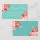 Carte D'accompagnement Fleur de corail et de Mariage Turquoise - Site Mar (Devant / Derrière)