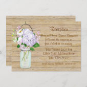 Carte D'accompagnement Fleur de Lavande et d'Hydrange en pot de verre de  (Devant / Derrière)