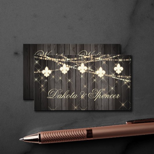 Carte D'accompagnement Fleur de Lis Lumières Rustiques | Site Mariage Boh