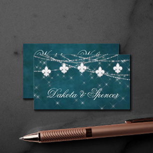 Carte D'accompagnement Fleur de Lis Turquoise   Moody Mariage Website