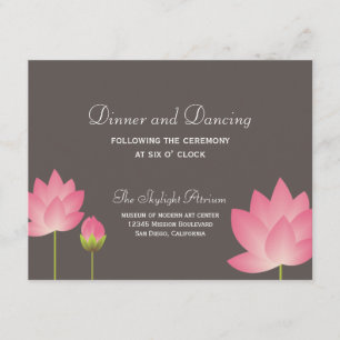 Carte D'accompagnement Fleur de lotus rose gris clôture de réception de m