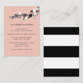 Carte D'accompagnement Fleur de lune | Hôtel MARIAGE Hébergement rose (Devant / Derrière)