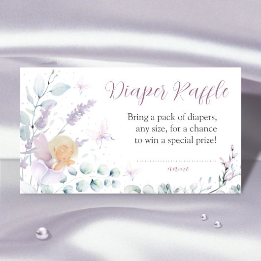 Carte D'accompagnement Fleur de papillon Baby shower de la fille Raffle