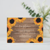 Carte D'accompagnement Fleur de soleil rayonnante Réception de mariage en (Debout devant)