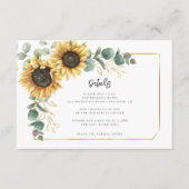 Carte D'accompagnement Fleur de tournesol floral Script Mariage Détails d (Devant)
