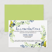 Carte D'accompagnement Fleur d'eau pays bleu myrtille Eté Poire (Devant / Derrière)