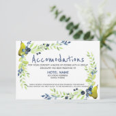 Carte D'accompagnement Fleur d'eau pays bleu myrtille Eté Poire (Debout devant)