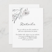 Carte D'accompagnement Fleur dessinée à la main Détails de la réception d (Devant / Derrière)