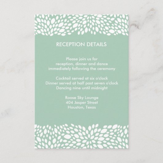 Carte D'accompagnement Fleur Direction/Réception de Mariage Personnalisab (Devant)