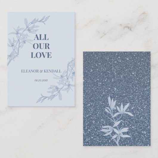 Carte D'accompagnement Fleur Éternelle Remerciements de Mariage (Devant / Derrière)