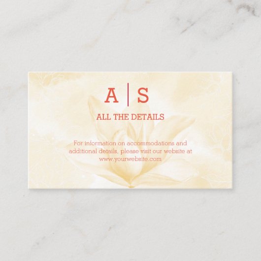 Carte D'accompagnement Fleur Ethereal Magnolia, Détails Mariage (Devant)