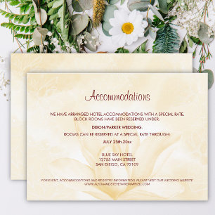 Carte D'accompagnement Fleur Ethereal Magnolia, Hébergements Mariages