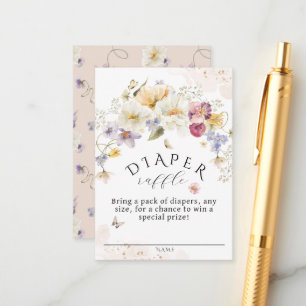 Carte D'accompagnement Fleur Fleur sauvage Baby shower rustique  Déchets 