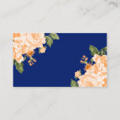 Carte D'accompagnement Fleur Mariage orange et bleu (Dos)