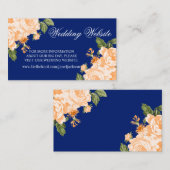 Carte D'accompagnement Fleur Mariage orange et bleu (Devant / Derrière)