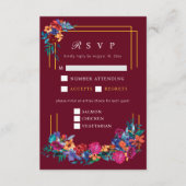 Carte D'accompagnement Fleur mexicaine Mariage Bourgogne RSVP (Devant)
