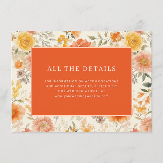 Carte D'accompagnement Fleur Orange Joyeuse (Devant)
