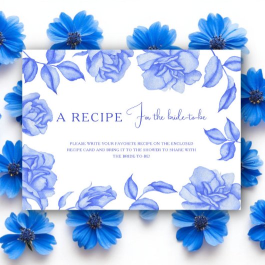Carte D'accompagnement Fleur quelque chose de bleu Réception de mariage R
