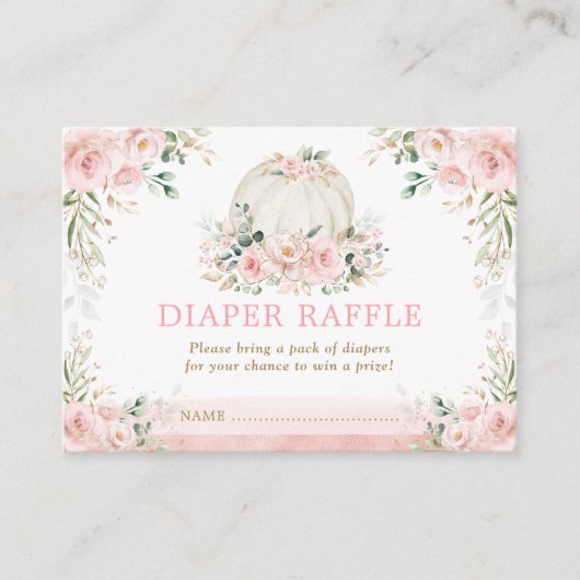 Carte D'accompagnement Fleur rose Citrouille fille Baby shower Déchets Ra (Devant)