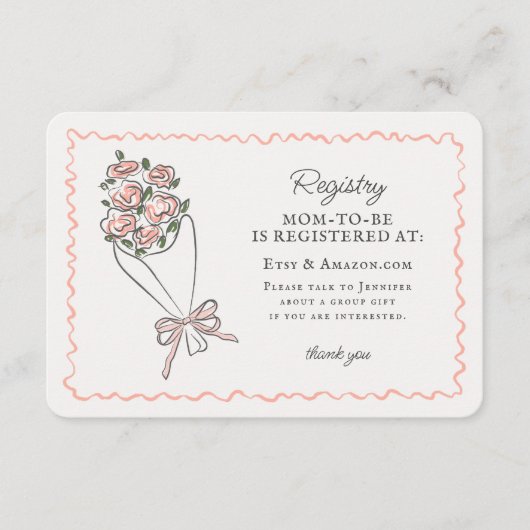 Carte D'accompagnement Fleur rose Marché Fleur fraîche Registre Floral In (Devant)