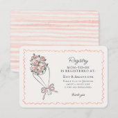 Carte D'accompagnement Fleur rose Marché Fleur fraîche Registre Floral In (Devant / Derrière)