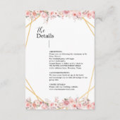 Carte D'accompagnement Fleur rose pâle florale géométrique dorée (Devant)