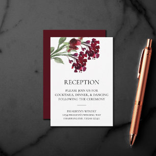 Carte D'accompagnement Fleur sauvage Accueil Fleurs Bohème Rouge Crimso